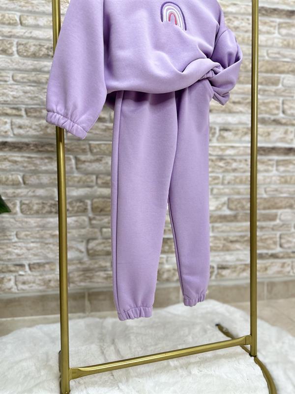 Kız Çocuk 3 İplik Nakışlı Gökkuşağı Takım