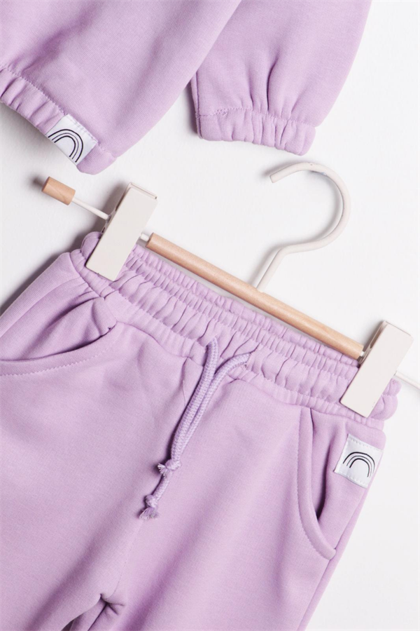 Kız Çocuk 3 İplik Nakışlı Gökkuşağı Takım