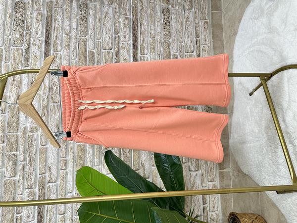 Kız Çocuk 3 İplik Neon Somon İspanyol Paça Takım