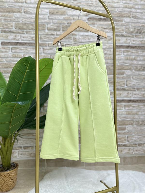 Kız Çocuk 3 İplik Neon Yeşil İspanyol Paça Takım