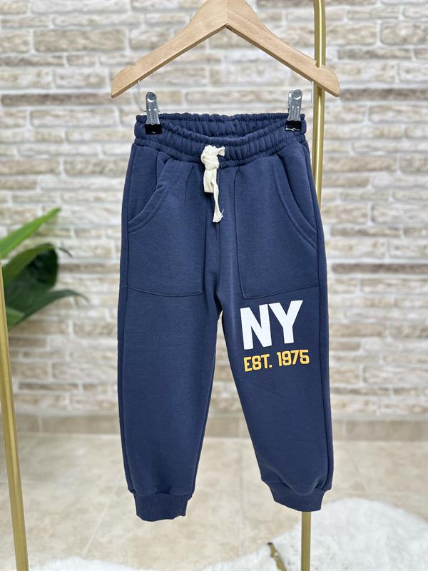 Erkek Çocuk 3 İplik Ny Baskılı Lacivert Takım