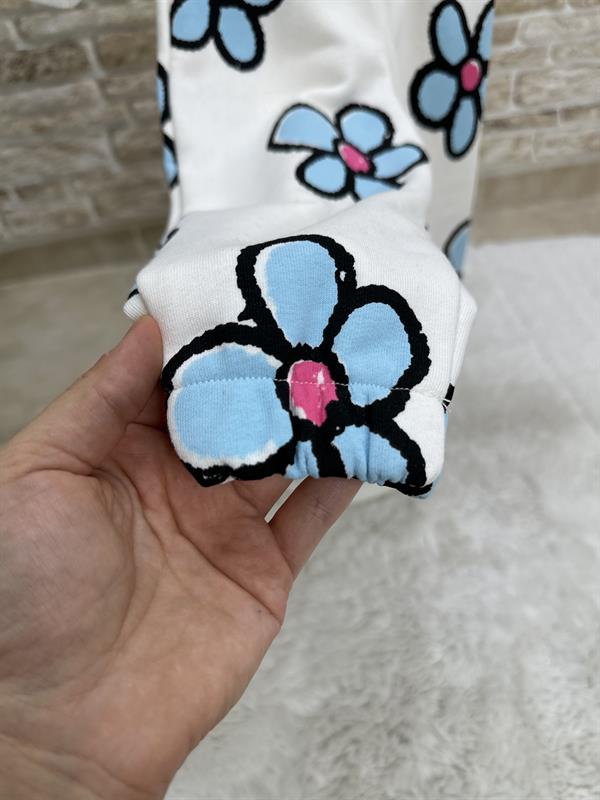 3 İplik Papatyalı Mavili İkili Takım