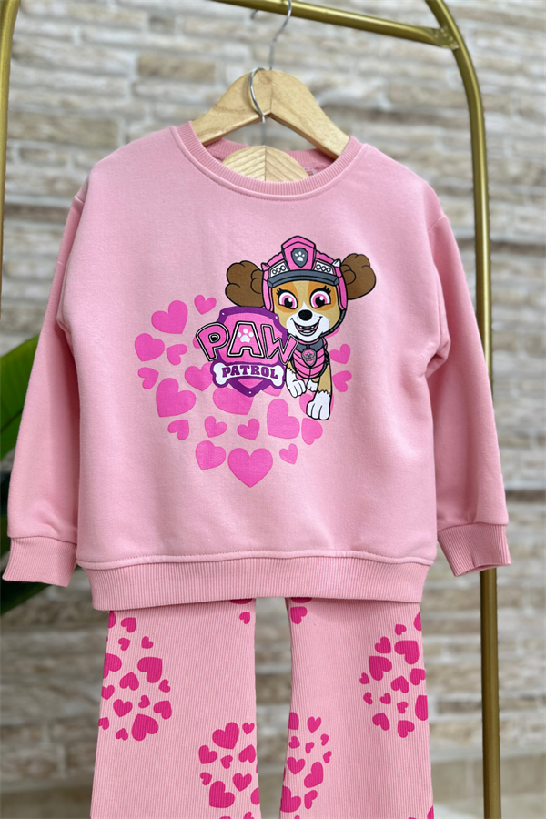 Kız Çocuk 3 İplik Pawpatrol İspanyol Paça Taytlı Takım