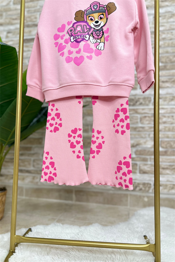 Kız Çocuk 3 İplik Pawpatrol İspanyol Paça Taytlı Takım