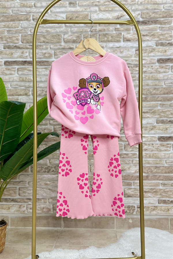 Kız Çocuk 3 İplik Pawpatrol İspanyol Paça Taytlı Takım