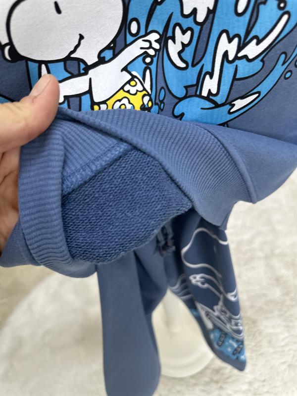 3 İplik Peanuts Snopy Mavi İkili Takım