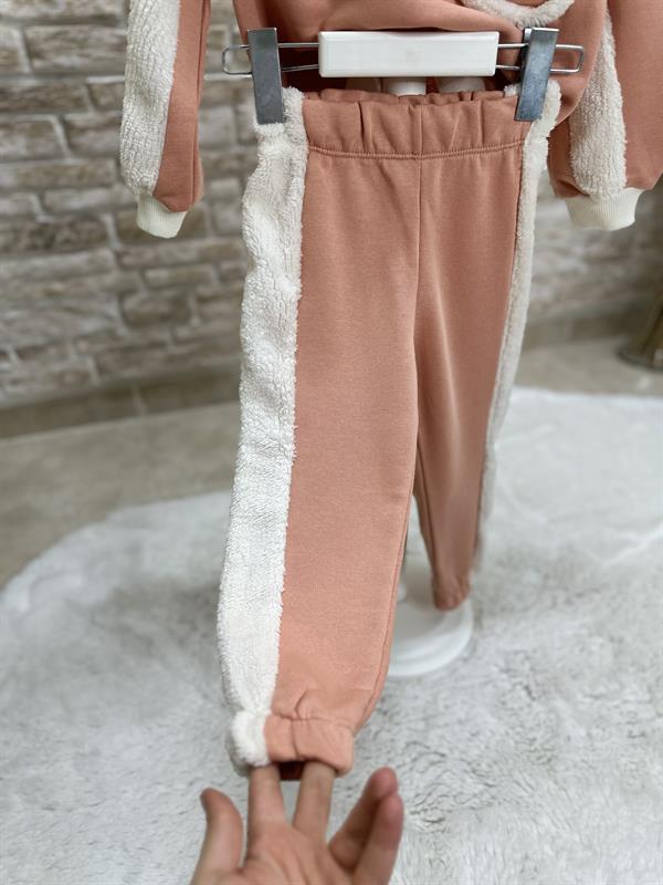 Kız Çocuk 3 İplik Peluş Mickey Somon Takım