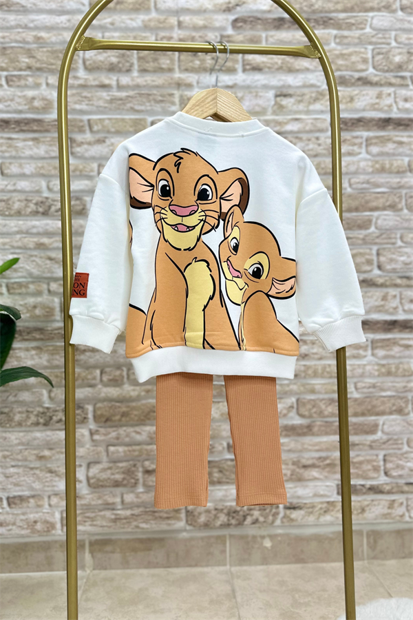 Kız Çocuk 3 İplik  Simba & Nala Taytlı Takım