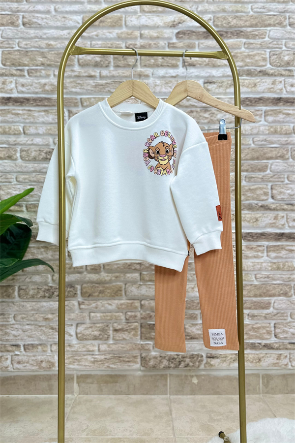 Kız Çocuk 3 İplik  Simba & Nala Taytlı Takım