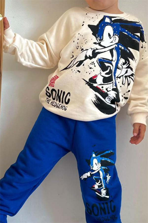 Erkek Çocuk 3 İplik Sonic Baskılı Takım