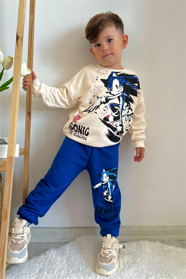 Erkek Çocuk 3 İplik Sonic Baskılı Takım