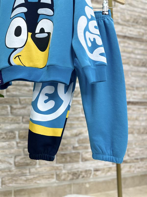 Unisex Çocuk 3 İplik Bluey Mavi İkili Takım