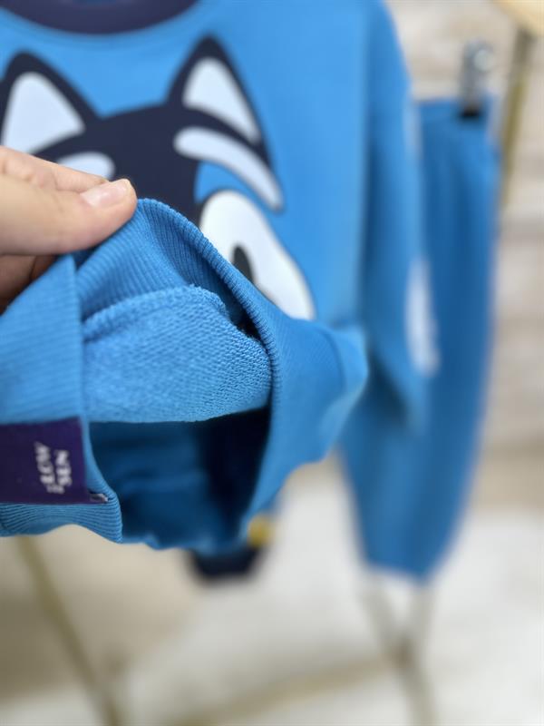 Unisex Çocuk 3 İplik Bluey Mavi İkili Takım