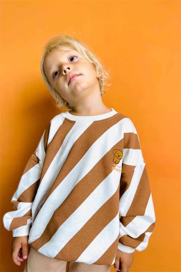 Unisex Çocuk 3 İplik Kahve Kargo Cepli Takım