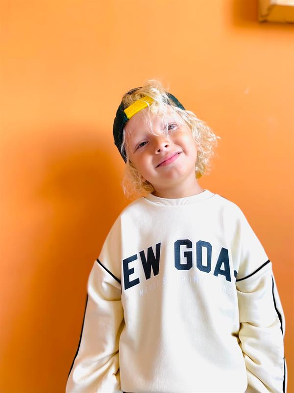 Unisex Çocuk 3 İplik Krem New Goals Takım