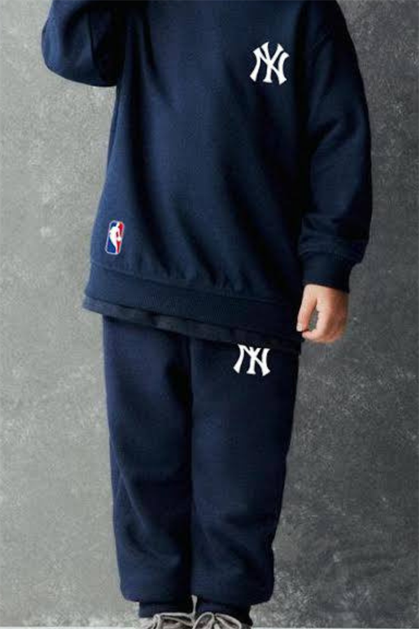 Unisex Çocuk 3 İplik Lacivert Nba Baskı Takım