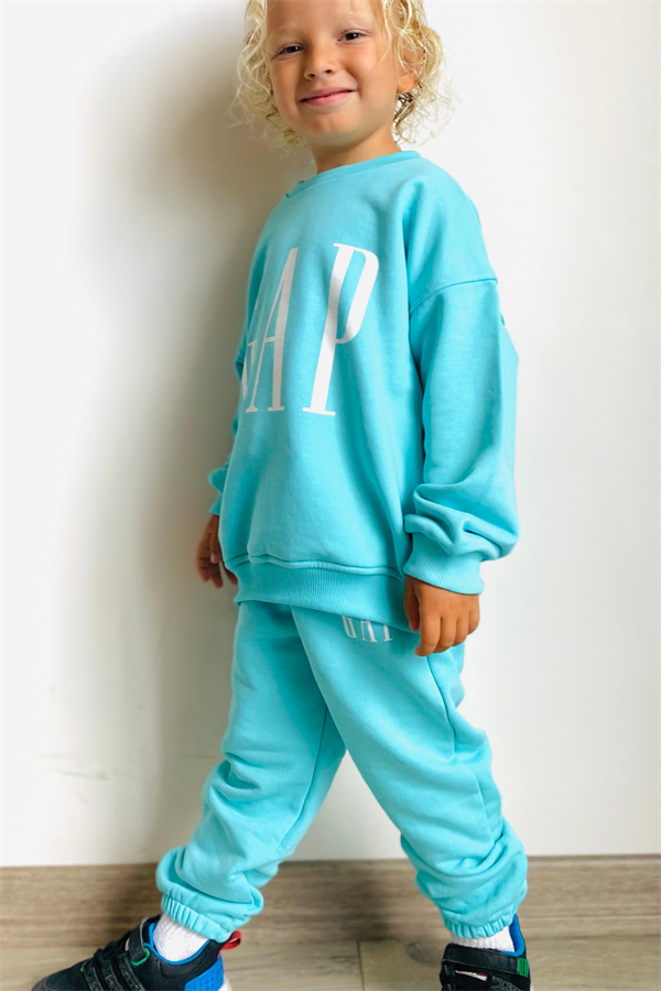Unisex Çocuk 3 İplik  Turkuaz Gap Takım