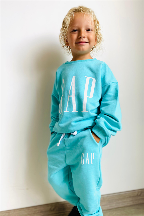 Unisex Çocuk 3 İplik  Turkuaz Gap Takım