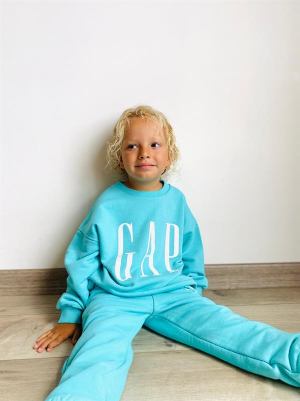 Unisex Çocuk 3 İplik  Turkuaz Gap Takım