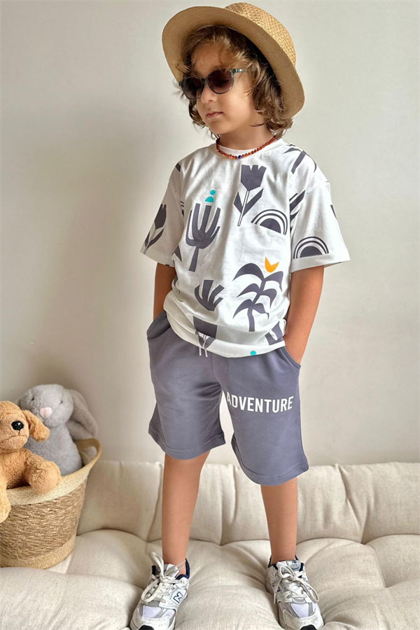 Adventure Gri Şortlu Takım