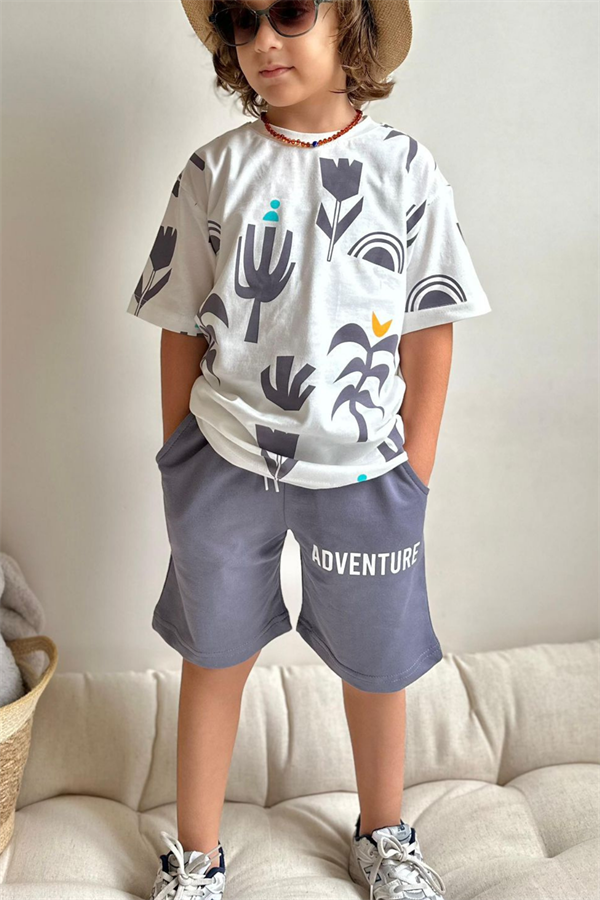 Adventure Gri Şortlu Takım