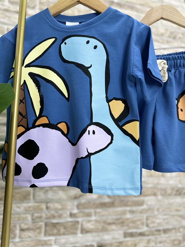 Animal Baskı Saks Şortlu Takım