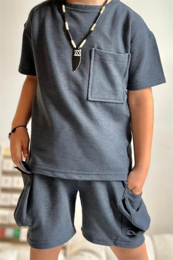 Antrasit Kargo Cepli Şortlu Takım