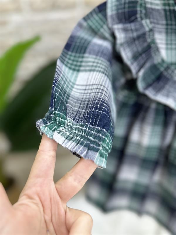 Astarlı Piliseli Pötikareli Yeşilli Elbise