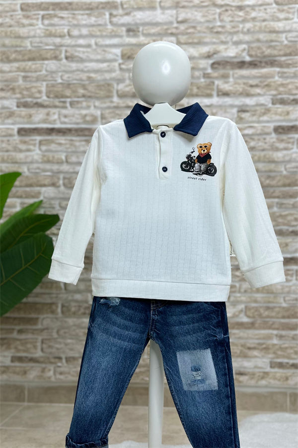 Ayıcıklı Polo Yaka Tshirt