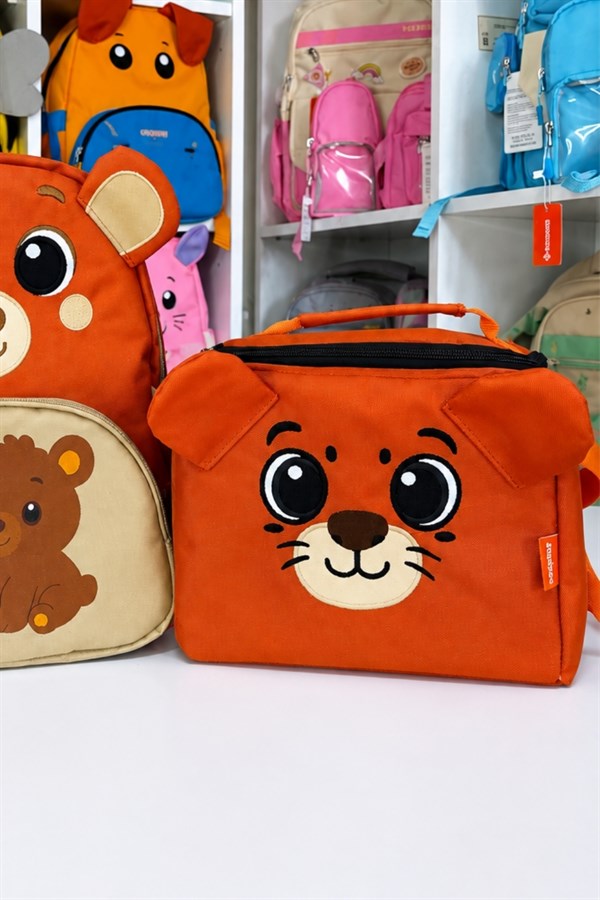 Bear 2li Set Anaokulu Kreş Boy Çanta & Beslenme Çantası