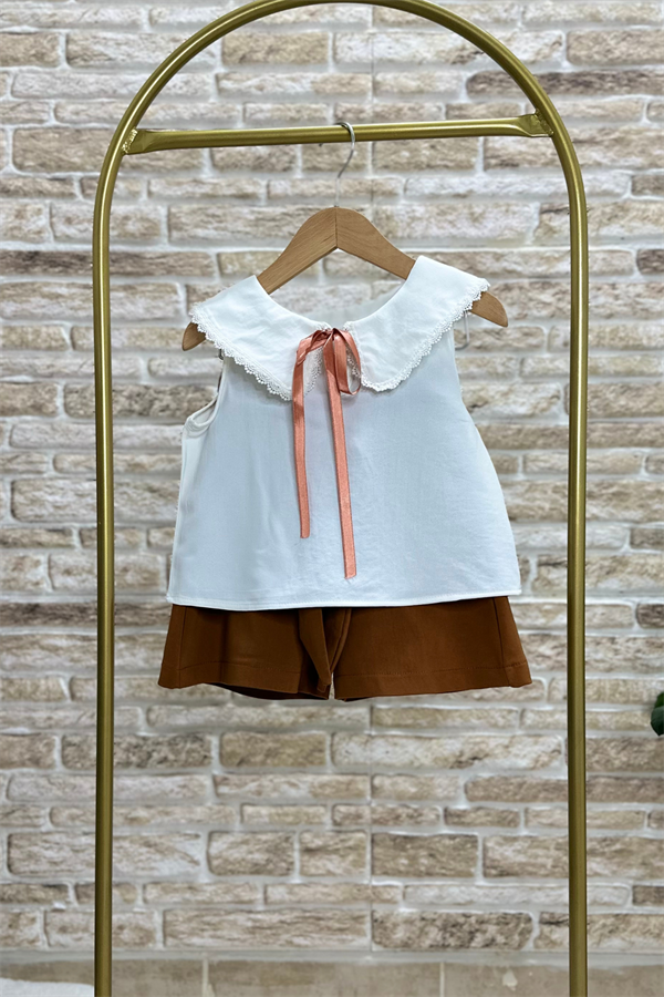 Bebe Yakalı Bluz Şort Takım