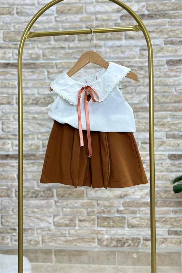 Bebe Yakalı Bluz Şort Takım