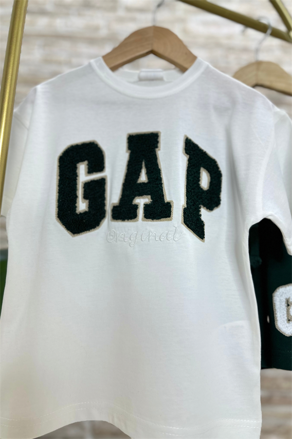 Beyaz Yeşil Gap Şortlu Takım