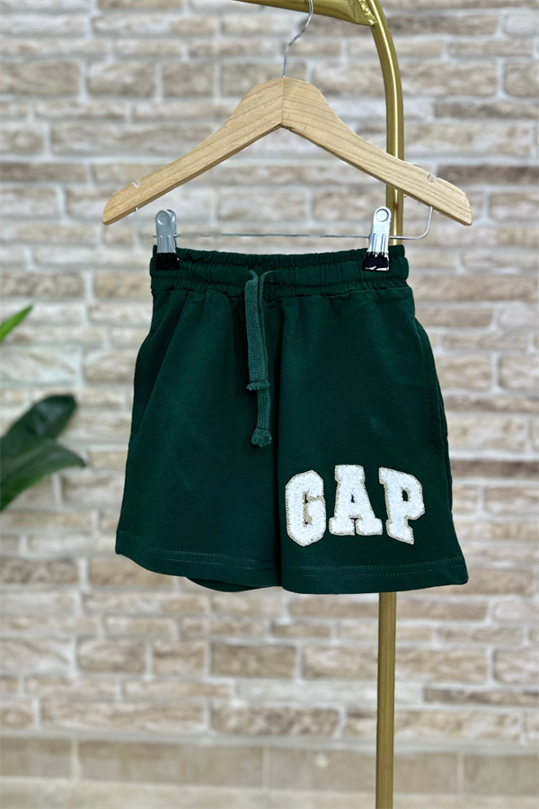 Beyaz Yeşil Gap Şortlu Takım
