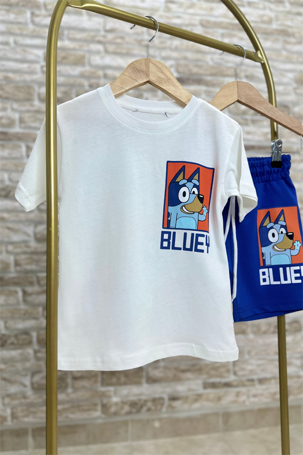 Bluey Saks Şortlu Takım