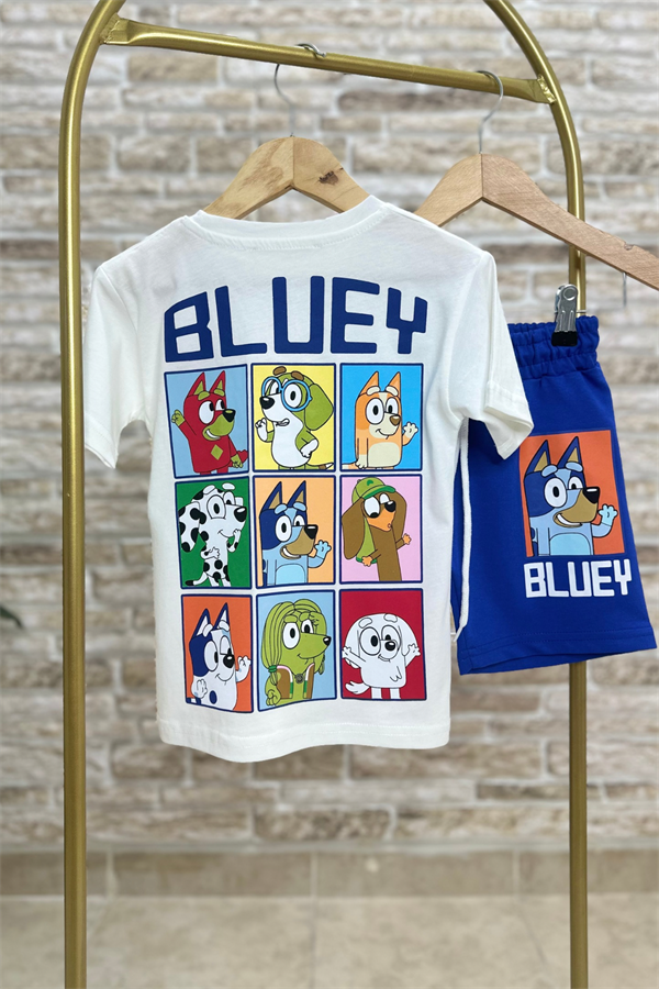 Bluey Saks Şortlu Takım