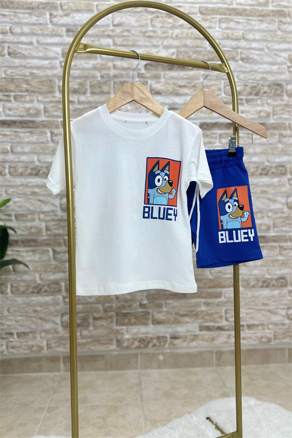 Bluey Saks Şortlu Takım