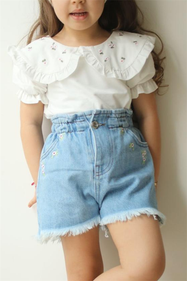 Bluz Denim Şortlu Takım