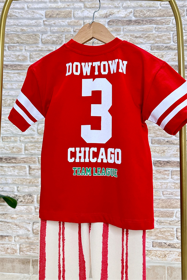Bulls Chicago Kırmızı Çizgili Takım
