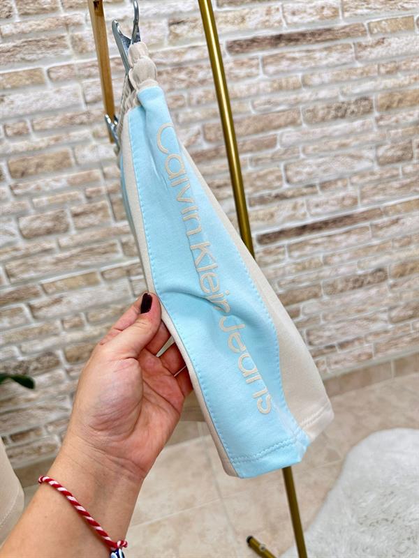 Calvin Krem Turkuaz Şortlu Takım