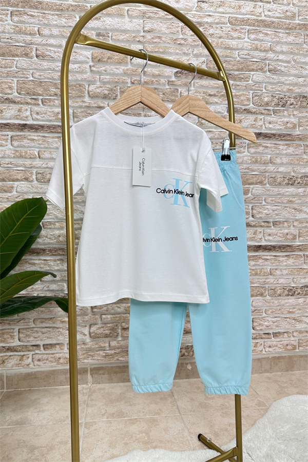 Calvin Unisex Turkuaz Eşofman Takım