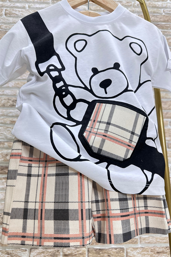 Çantalı Ayıcıklı Şortlu Takım