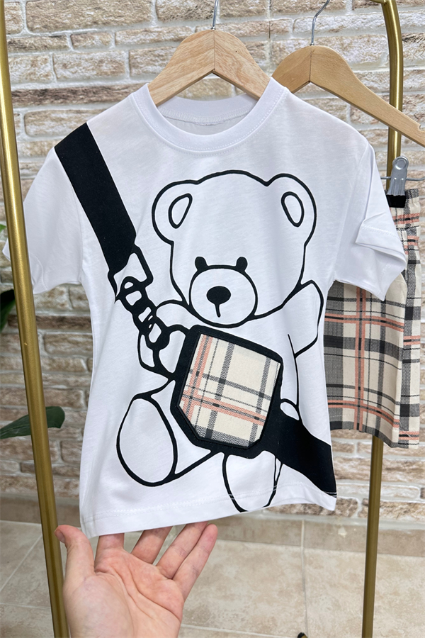 Çantalı Ayıcıklı Şortlu Takım