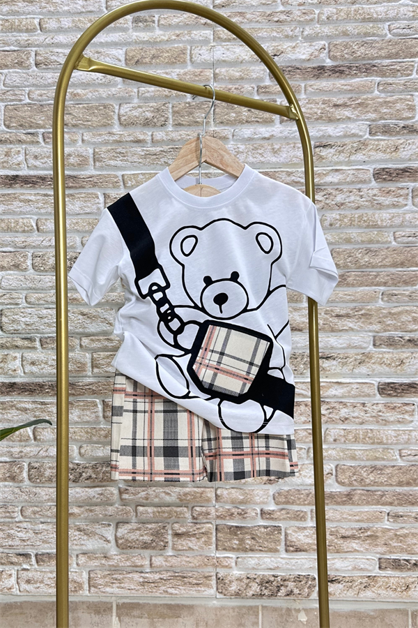 Çantalı Ayıcıklı Şortlu Takım