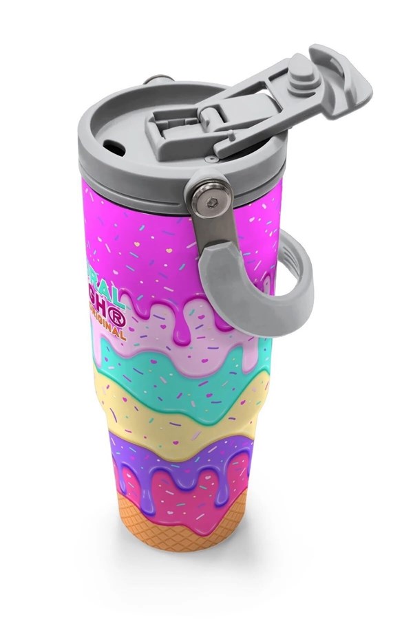 Coral High Dondurma Desenli Pipetli ve Direkt İçim Çelik Termos 900 ml 38741 