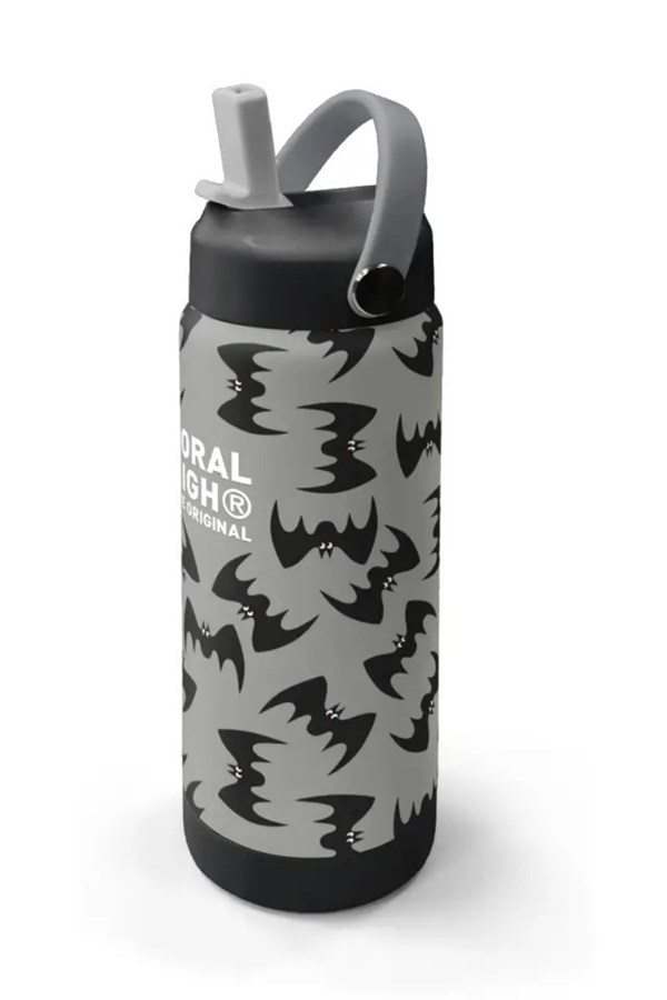 Coral High Gri Siyah Yarasa Desenli Katlanır Ağızlıklı Çelik Termos 650 ml 38326 Adet