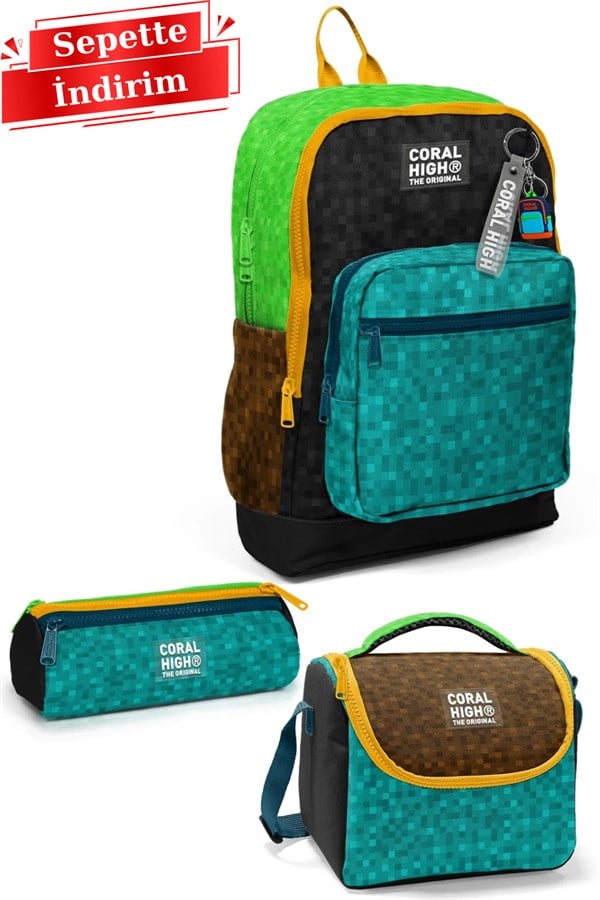 Coral High Kids Craft Desenli 3lü Okul Çanta Seti SET0133216