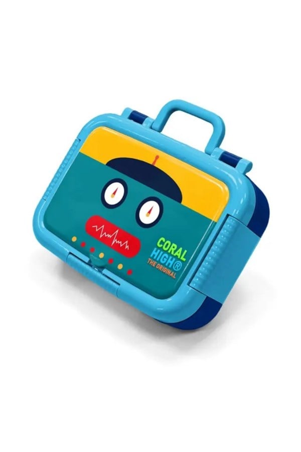 Coral High Kids Lacivert Robot Desenli Paslanmaz Çelik Beslenme Kabı 39223