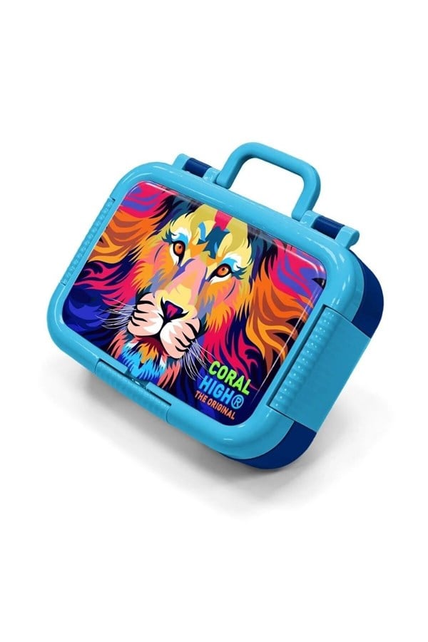 Coral High Kids Lacivert Saks Aslan Desenli Paslanmaz Çelik Beslenme Kabı 39251