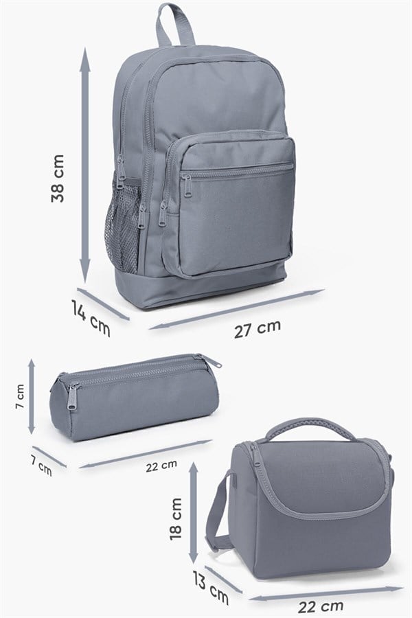 Coral High Kids Lacivert Saks Aslan Desenli 3lü Okul Çanta Seti SET0123741